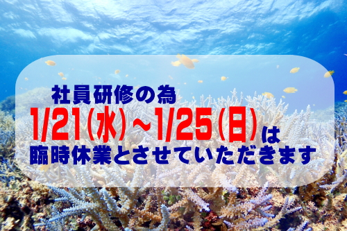 社員研修に伴う臨時休業のお知らせ